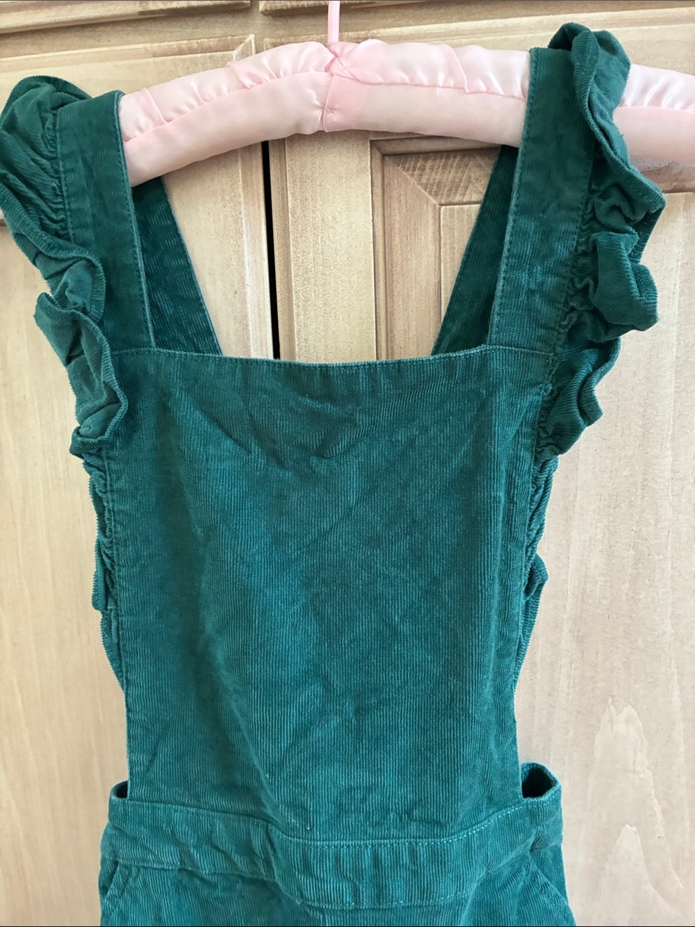 Hanna Andersson Green Corduroy Wide-Leg Jumpsuit Sz 12 - Picture 2 of 6